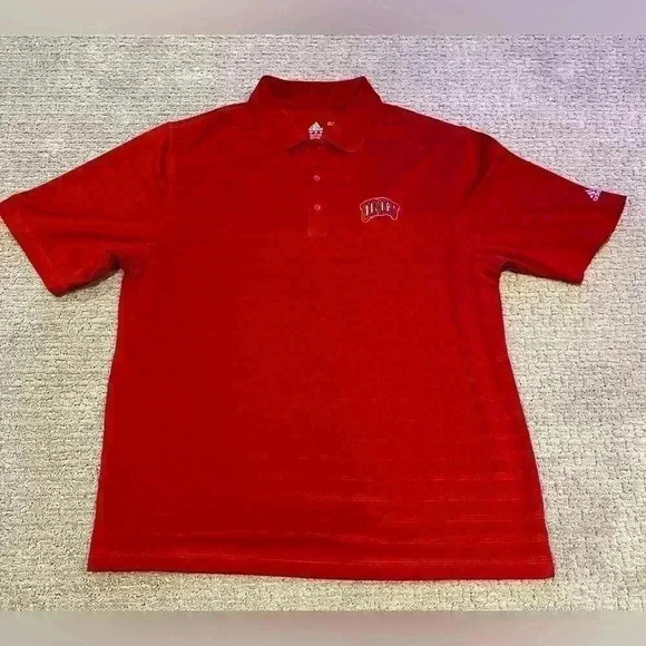 UNLV Adidas Red Performance golf Polo w/Logo Short Sleeve NCAA- Medium color Red - Picture 1 of 5
